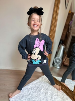 Yiğit Butik Minnie Baskılı Kız Çocuk Takım