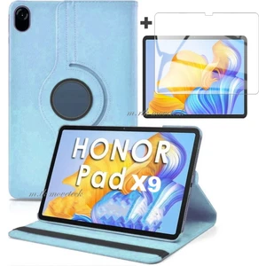 M.TK Moveteck Huawei Honor X9 11.5 Inç Kılıf 360 Dönebilen Standlı Kapaklı Tablet Kılıfı + Ekran Koruyucu 2in1 Zırh Set