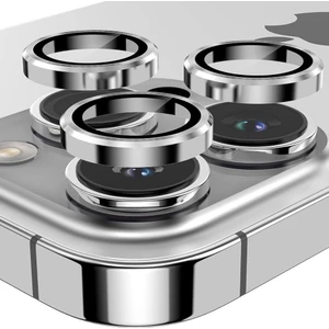 BufaloGlass iPhone 15 Pro/Max Silver Gri Premium Lens Koruyucu/ Mineral Camera Protector