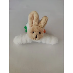 Büyük Boy Tavşan ve Havuç Detaylı Yumuşak Peluş Mandal Toka