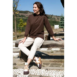 Dik Yaka Basic Örme Sweat Bayan Sweat 5863323