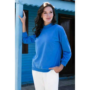 Dik Yaka Basic Örme Sweat Bayan Sweat 5863323