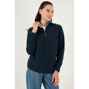 Slim Fit Yumuşak Dokulu Anti-Pilling Tüylenme Yapmayan Yarım Fermuarlı Polar Bayan POLAR 5907000