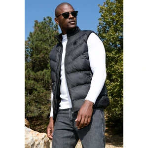 Slim Fit Suya ve Rüzgara Dayanıklı Dik Yaka Şişme Yelek Erkek Yelek 649008