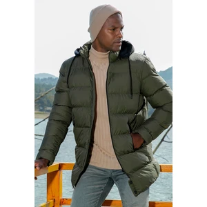 Slim Fit Suya ve Rüzgara Dayanıklı Çıkarılabilir Kapüşonlu Şişme Mont Erkek Mont 649009