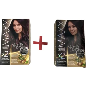 Maxx Deluxe Saç Boyası Seti No:3,66  Patlıcan Moru