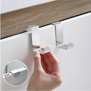 Alper Banyo Pratik Kullanım Kapı Arkası -Üstü Dolap Içi Tekli Kanca Askılık Siyah 4 Adet