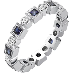 Sirius Pırlanta Pırlanta ve Prenses Kesim Safir Tamtur Yüzük 0404R0334