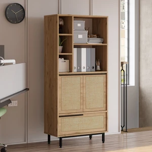 Ocean Ofis Klasör Dolabı Kitaplık 3 Kapaklı Metal Ayaklı Uv Baskı Sepet-Jüt ON9B-SU