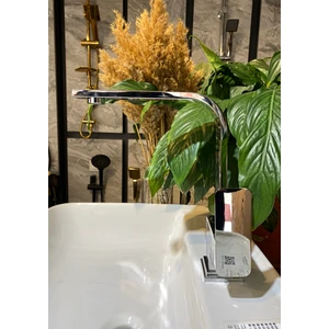 Lavabo Bataryası Kare Banyo Lavabo Musluğu Yüksek Model 360 Derece Hareketli Lavabo