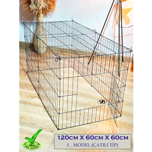 Köpek/kedi Çiti Kafesi 120CM.X60CMX60CM- * I Tip* Oyun Eğitim Alanı 8 Parça Panel