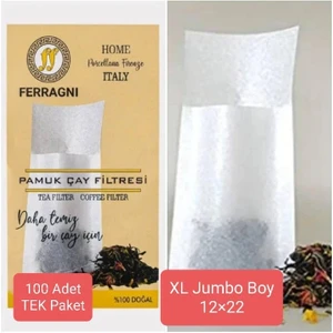 FERRAGNI Home Porcellana Firenze Çay Demleme Poşeti (Çay Filtresi)  Xl Jumbo Boy  Tek Paket (100 Adet)