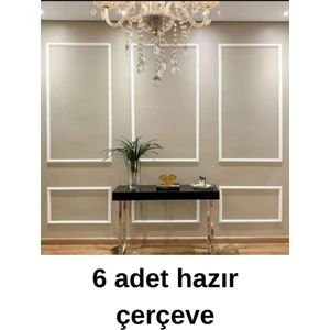 Dekoratif Boyanabilir 2,5 cm Duvar Çıtası 6 Adet Hazır Çerçeve Paketi