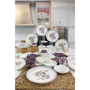 Kahvaltı Takımı Blue Lily 50 Parça 12 Kişilik
