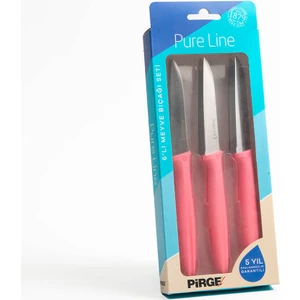 Pure Line Pembe Meyve Bıçağı Seti 9 cm (6'lı)