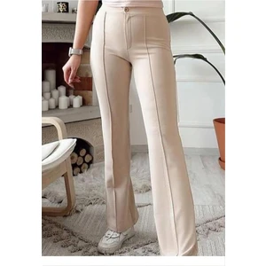 Kadın Krep Kumaş Likralı Önü Çimalı Ispanyol Paça Palazzo Pantalon