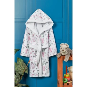 Vevien Home Happy Animals Dijital Baskılı Çocuk Bornozu 11-12 Yaş