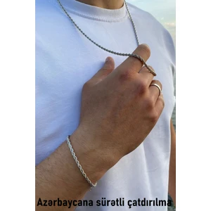 Erkek Burgu Zincir Kolye Bileklik Seti