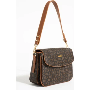 Just Polo Yeni Sezon Kolon Askılı 4 Bölmeli Kahverengi Taba Kadın Omuz Çantası 25X15CM PBU2174