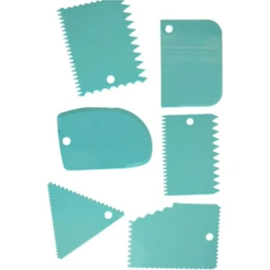 Adin Tasarım Pasta Dekor Tarağı 6lı Pasta Sıvama Tarağı Hamur Kesici Pasta Kenar Tarağı Krema Şekillendirici