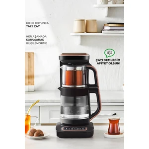 Çaysever Robotea Pro Connect 4 In 1 Konuşan Otomatik Cam Çay ve Filtre Kahve Demleme Makinesi