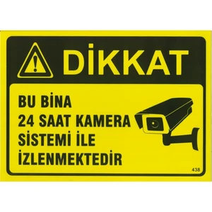 Real Reklam Bu Bina 24 Saat Kamera Ile Izlenmektedir - Pvc Levha - 25X35CM