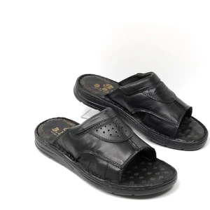 Kafkaslar Ayakkabı Deri Masaj ve Tam Ortopedik Tabanlı Erkek Baba Terliği