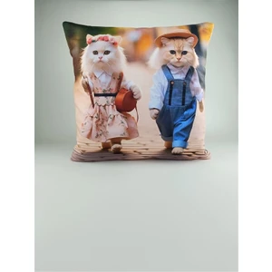 Mrs.gugar Kedi Desenli Kırlent Kılıfı -98