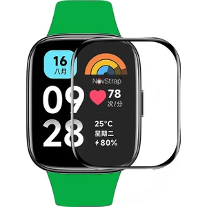 Novstrap Xiaomi Redmi Watch 3 Active ile Uyumlu Ekran Koruyucu Nano Esnek Cam Tam Kaplayan Ppm