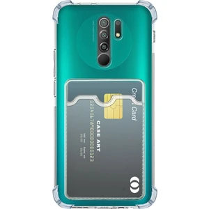 Caseart Xiaomi Redmi 9 Kapak Kamera Korumalı Kartlıklı Darbe Emici Özellikli Şeffaf Silikon Kılıf