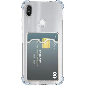 Caseart Xiaomi Redmi Note 7 Kapak Kamera Korumalı Kartlıklı Darbe Emici Özellikli Şeffaf Silikon Kılıf