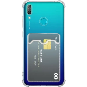 Caseart Huawei Y7 2019 Kapak Kamera Korumalı Kartlıklı Darbe Emici Özellikli Şeffaf Silikon Kılıf