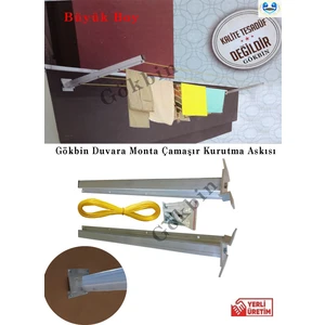 Duvara Monte Çamaşır Kurutma Askılığı Alüminyum Küpeşte Çamaşırlık