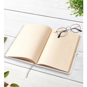 Kişiye Özel Sevgililer Karikatürlü Beyaz Termo Deri Defter 16X24CM Model 80