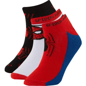 Erkek Çocuk Marvel Spiderman 3'lü Pamuklu Patik Çorap A6342A8NS