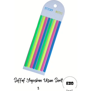 Uzun Serit Postit Seffaf Yapiskanli Not Kagidi Kirtasiye Post It - Uzun Şerit 3
