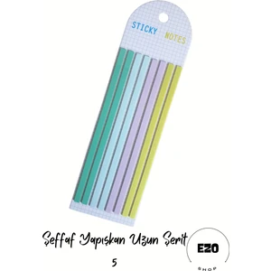 Uzun Serit Postit Seffaf Yapiskanli Not Kagidi Kirtasiye Post It - Uzun Şerit 5