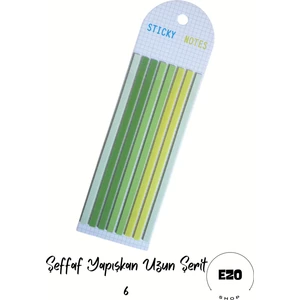 Uzun Serit Postit Seffaf Yapiskanli Not Kagidi Kirtasiye Post It - Uzun Şerit 6