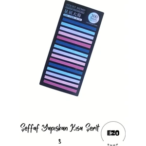 Kısa Serit Postit Seffaf Yapiskanli Not Kagidi Kirtasiye Post It - Kısa Şerit 3