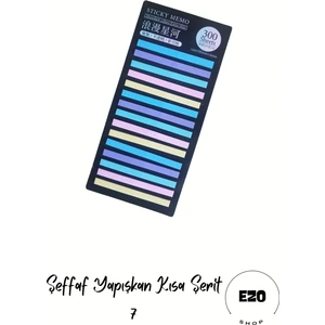 Kısa Serit Postit Seffaf Yapiskanli Not Kagidi Kirtasiye Post It - Kısa Şerit 7