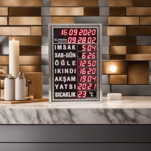 NAMAZ VAKİTLERİNİ GÖSTEREN 8 FARKLI İMAM SEÇENEĞİ EZAN OKUYAN UZAKTAN KUMANDALI DİJİTAL VAKİTMATİK