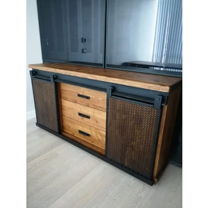 Masif Ahşap Çekmeceli Konsol 120 cm Ceviz Pürüzsüz Renk