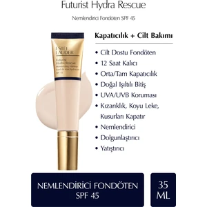 Estee Lauder Futurist Hydra Rescue SPF 45 Nemlendirici Fondöten 35ml - Renk:1N2 Ecru