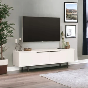 L'occi Concept Leena 160 cm Tv Ünitesi Sehpası Metal Ayaklı Beyaz La1-W