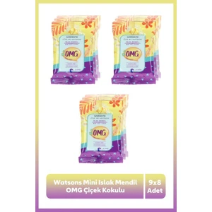 Mini Islak Mendil Omg Çiçek Kokulu 3x8 Adet * 3 Adet