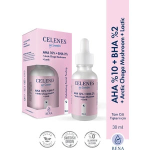 Celenes Aha 10 + Bha 2 + Arctic Chaga Mushroom + Lactic Yüz Serumu