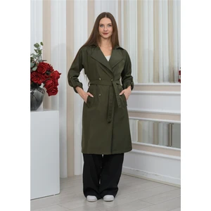 Yeni Sezon Oversize Uzun Trençkot Haki