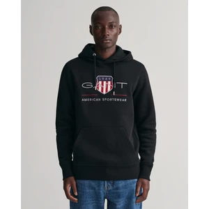 Erkek Siyah Regular Fit Kapüşonlu Logolu Sweatshirt 2047082.5