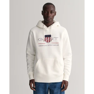Erkek Krem Regular Fit Kapüşonlu Logolu Sweatshirt 2047082.113