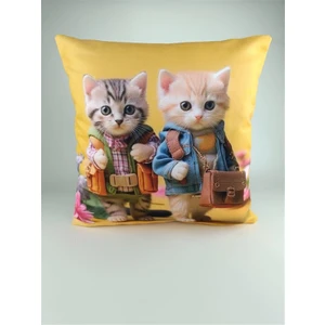 Mrs.gugar Kedi Desenli Kırlent Kılıfı -95